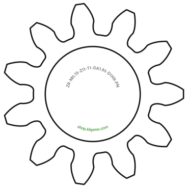 Zahnrad M0.15 / 11 Z AD 1,95mmBohrung (D) mm 1,00 H9Breite (T) mm 1,0POM-C natur[ZR-M0.15-Z11-T1-DA1.95-D1H9-PN]