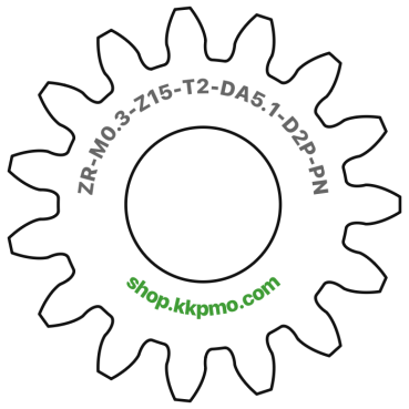 Zahnrad M0.3 / 15 Z AD 5,1mmBohrung (D) mm 2,00 Presspassung PBreite (T) mm 2,0POM-C natur[ZR-M0.3-Z15-T2-DA5.1-D2P-PN]