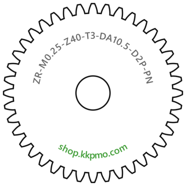 Zahnrad M0.25 / 40 Z AD 10,5mmBohrung (D) mm 2,00 Presspassung PBreite (T) mm 3,0POM-C natur[ZR-M0.25-Z40-T3-DA10.5-D2P-PN]
