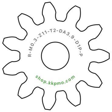 Zahnrad M0.3 / 11 Z AD 3.9mmBohrung (D) mm 1.00 Presspassung PBreite (T) mm 2.0POM-C natur[ZR-M0.3-Z11-T2-DA3.9-D1P-PN]
