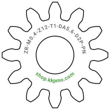 Zahnrad M0.4 / 12 Z AD 5,6mmBohrung (D) mm 2,00 Presspassung PBreite (T) mm 1,0POM-C natur[ZR-M0.4-Z12-T1-DA5.6-D2P-PN]