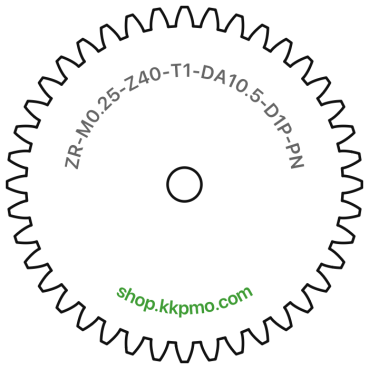 Zahnrad M0.25 / 40 Z AD 10,5mmBohrung (D) mm 1,00 Presspassung PBreite (T) mm 1,0POM-C natur[ZR-M0.25-Z40-T1-DA10.5-D1P-PN]