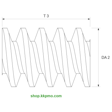 Schnecke M0.2 / Ø 2.0 mm / 1-gängigLänge (T) mm 3.0Bohrung (D) mm 0.80 Spielpassung HDrehrichtung rechtsMessing MO58[SN-M0.2-d2-T3-D0.8H-MS-R]