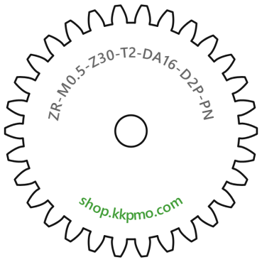 Zahnrad M0.5 / 30 Z AD 16.0mmBohrung (D) mm 2.00 Presspassung PBreite (T) mm 2.0POM-C natur[ZR-M0.5-Z30-T2-DA16-D2P-PN]