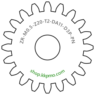 Zahnrad M0.5 / 20 Z AD 11.0mmBohrung (D) mm 3.00 Presspassung PBreite (T) mm 2.0POM-C natur[ZR-M0.5-Z20-T2-DA11-D3P-PN]