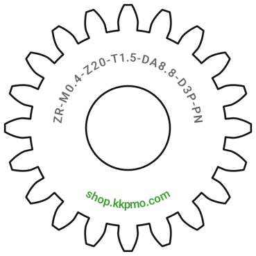 Zahnrad M0.4 / 20 Z AD 8,8mmBohrung (D) mm 3,00 Presspassung PBreite (T) mm 1,5POM-C natur[ZR-M0.4-Z20-T1.5-DA8.8-D3P-PN]Kranbrücke Märklin