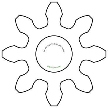 Zahnrad M0.2 / 8 Z AD 2,0mmBohrung (D) mm 0,70 Spielpassung HBreite (T) mm 2,0Messing MO58[ZR-M0.2-Z8-T2-DA2-D0.7H-MS]