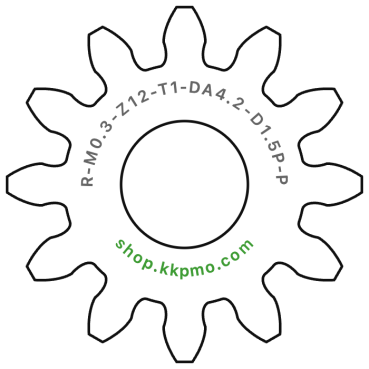 Zahnrad M0.3 / 12 Z AD 4,2mmBohrung (D) mm 1,50 Presspassung PBreite (T) mm 1,0POM-C natur[ZR-M0.3-Z12-T1-DA4.2-D1.5P-PN]