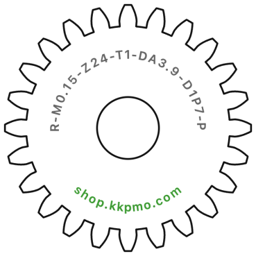 Zahnrad M0.15 / 24 Z AD 3,90mmBohrung (D) mm 1,00 P7Breite (T) mm 1,0POM-C natur[ZR-M0.15-Z24-T1-DA3.9-D1P7-PN]