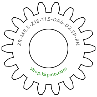 Zahnrad M0.3 / 18 Z AD 6.0mmBohrung (D) mm 2.50 Presspassung PBreite (T) mm 1.5POM-C natur[ZR-M0.3-Z18-T1.5-DA6-D2.5P-PN]SPARE GEAR FOR LOCO LEMACO E554