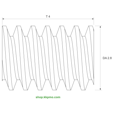 Schnecke M0.2 / Ø 2,8 mm / 1-gängigLänge (T) mm 4,0Bohrung (D) mm 0,80 Spielpassung HDrehrichtung rechtsMessing MO58[SN-M0.2-d2.8-T4-D0.8H-MS-R]