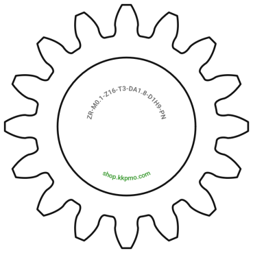 Zahnrad M0.1 / 16 Z AD 1.80mmBohrung (D) mm 1.00 H9Breite (T) mm 3.0POM-C natur[ZR-M0.1-Z16-T3-DA1.8-D1H9-PN]
