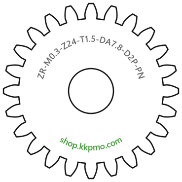 Zahnrad M0.3 / 24 Z AD 7,8mmBohrung (D) mm 2,00 Presspassung PBreite (T) mm 1,5POM-C natur[ZR-M0.3-Z24-T1.5-DA7.8-D2P-PN]Trix Köf