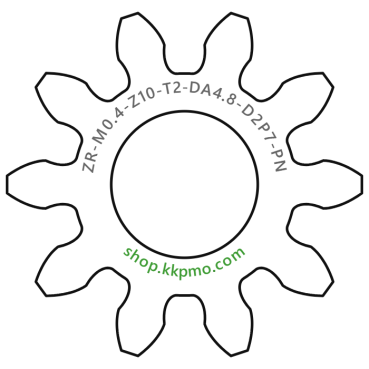 Zahnrad M0.4 / 10 Z AD 4.80mmBohrung (D) mm 2.00 P7Breite (T) mm 2.0POM-C natur[ZR-M0.4-Z10-T2-DA4.8-D2P7-PN]