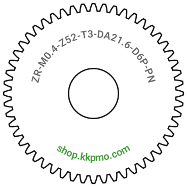 Zahnrad M0.4 / 52 Z AD 21,6mmBohrung (D) mm 6,00 Presspassung PBreite (T) mm 3,0POM-C natur[ZR-M0.4-Z52-T3-DA21.6-D6P-PN]Ersatz Desinfektionsmittelpumpe