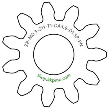 Zahnrad M0.3 / 11 Z AD 3,9mmBohrung (D) mm 1,50 Presspassung PBreite (T) mm 1,0POM-C natur[ZR-M0.3-Z11-T1-DA3.9-D1.5P-PN]