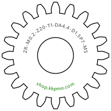 Zahnrad M0.2 / 20 Z AD 4,40mmBohrung (D) mm 1,50 P7Breite (T) mm 1,0Messing MO58[ZR-M0.2-Z20-T1-DA4.4-D1.5P7-MS]