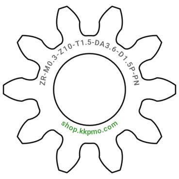 Zahnrad M0.3 / 10 Z AD 3,6mmBohrung (D) mm 1,50 Presspassung PBreite (T) mm 1,5POM-C natur[ZR-M0.3-Z10-T1.5-DA3.6-D1.5P-PN]
