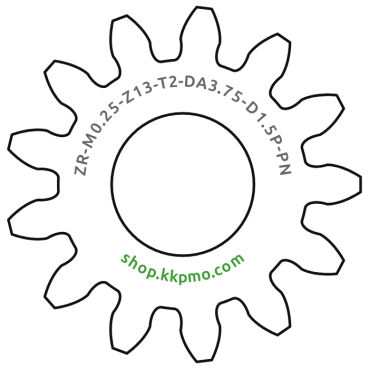 Zahnrad M0.25 / 13 Z AD 3.8mmBohrung (D) mm 1.50 Presspassung PBreite (T) mm 2.0POM-C natur[ZR-M0.25-Z13-T2-DA3.75-D1.5P-PN]