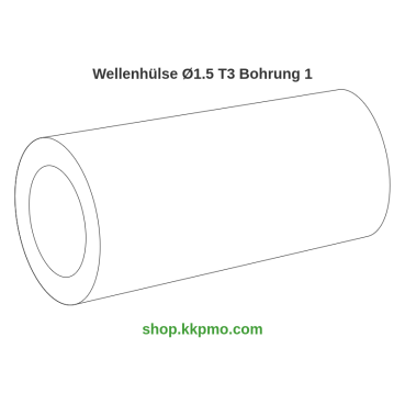Wellenhülse / Ø 1.5 mmLänge (T) mm 3.0Bohrung (D) mm 1.00 Presspassung PPOM-C natur[WH-d1.5-T3-D1P-PN]