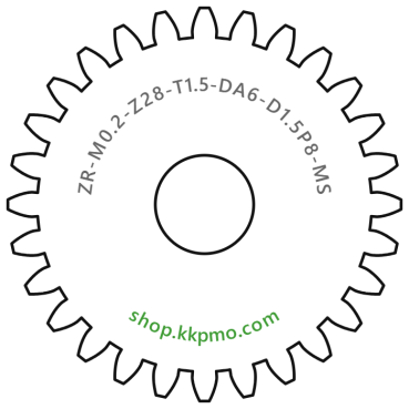 Zahnrad M0.2 / 28 Z AD 6,0mmBohrung (D) mm 1,50 Presspassung P8Breite (T) mm 1,5Messing MO58[ZR-M0.2-Z28-T1.5-DA6-D1.5P8-MS]