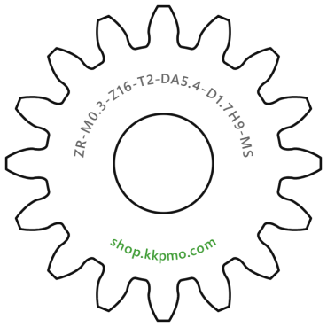 Zahnrad M0.3 / 16 Z AD 5,40mmBohrung (D) mm 1,70 H9Breite (T) mm 2,0Messing MO58[ZR-M0.3-Z16-T2-DA5.4-D1.7H9-MS]xyz motor