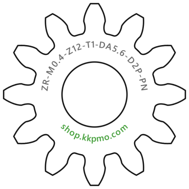 Zahnrad M0.4 / 12 Z AD 5.6mmBohrung (D) mm 2.00 Presspassung PBreite (T) mm 1.0POM-C natur[ZR-M0.4-Z12-T1-DA5.6-D2P-PN]