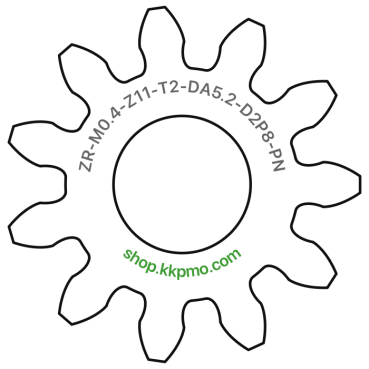Zahnrad M0.4 / 11 Z AD 5,2mmBohrung (D) mm 2,00 Presspassung P8Breite (T) mm 2,0POM-C natur[ZR-M0.4-Z11-T2-DA5.2-D2P8-PN]Ritzel Achse B C