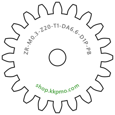 Zahnrad M0.3 / 20 Z AD 6.6mmBohrung (D) mm 1.00 Presspassung PBreite (T) mm 1.0POM-C schwarz[ZR-M0.3-Z20-T1-DA6.6-D1P-PB]