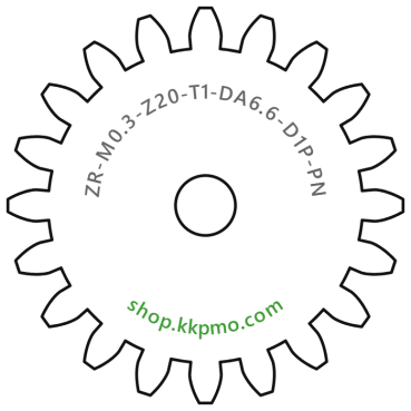 Zahnrad M0.3 / 20 Z AD 6.6mmBohrung (D) mm 1.00 Presspassung PBreite (T) mm 1.0POM-C natur[ZR-M0.3-Z20-T1-DA6.6-D1P-PN]