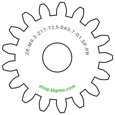 Zahnrad M0.3 / 17 Z AD 5,7mmBohrung (D) mm 1,50 Presspassung PBreite (T) mm 2,5POM-C natur[ZR-M0.3-Z17-T2.5-DA5.7-D1.5P-PN]