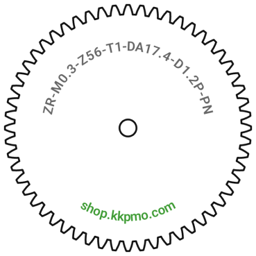 Zahnrad M0.3 / 56 Z AD 17,4mmBohrung (D) mm 1,20 Presspassung PBreite (T) mm 1,0POM-C natur[ZR-M0.3-Z56-T1-DA17.4-D1.2P-PN]