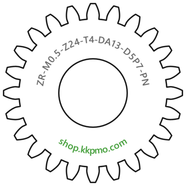 Zahnrad M0.5 / 24 Z AD 13,00mmBohrung (D) mm 5,00 P7Breite (T) mm 4,0POM-C natur[ZR-M0.5-Z24-T4-DA13-D5P7-PN]