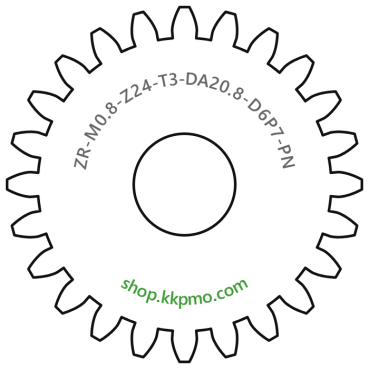 Zahnrad M0.8 / 24 Z AD 20,80mmBohrung (D) mm 6,00 P7Breite (T) mm 3,0POM-C natur[ZR-M0.8-Z24-T3-DA20.8-D6P7-PN]