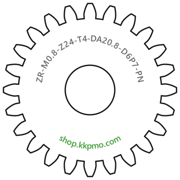 Zahnrad M0.8 / 24 Z AD 20,80mmBohrung (D) mm 6,00 P7Breite (T) mm 4,0POM-C natur[ZR-M0.8-Z24-T4-DA20.8-D6P7-PN]