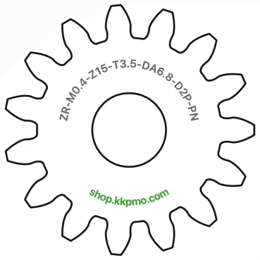 Zahnrad M0.4 / 15 Z AD 6,8mmBohrung (D) mm 2,00 Presspassung PBreite (T) mm 3,5POM-C natur[ZR-M0.4-Z15-T3.5-DA6.8-D2P-PN]