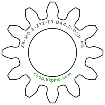 Zahnrad M0.3 / 12 Z AD 4,2mmBohrung (D) mm 2,00 Presspassung PBreite (T) mm 3,0POM-C natur[ZR-M0.3-Z12-T3-DA4.2-D2P-PN]