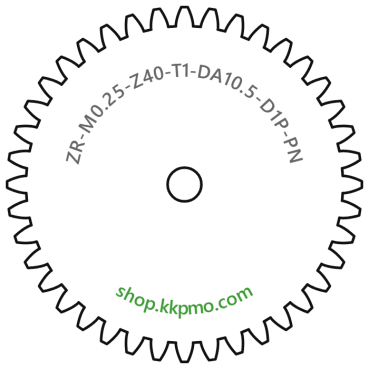 Zahnrad M0.25 / 40 Z AD 10.5mmBohrung (D) mm 1.00 Presspassung PBreite (T) mm 1.0POM-C natur[ZR-M0.25-Z40-T1-DA10.5-D1P-PN]