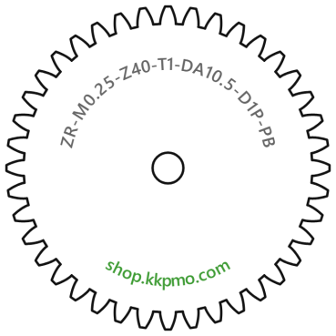 Zahnrad M0.25 / 40 Z AD 10.5mmBohrung (D) mm 1.00 Presspassung PBreite (T) mm 1.0POM-C schwarz[ZR-M0.25-Z40-T1-DA10.5-D1P-PB]