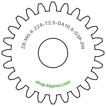 Zahnrad M0.4 / 24 Z AD 10,4mmBohrung (D) mm 3,00 Presspassung PBreite (T) mm 2,5POM-C natur[ZR-M0.4-Z24-T2.5-DA10.4-D3P-PN]