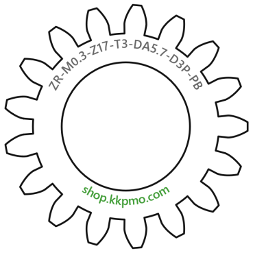 Zahnrad M0.3 / 17 Z AD 5,7mmBohrung (D) mm 3,00 Presspassung PBreite (T) mm 3,0POM-C schwarz[ZR-M0.3-Z17-T3-DA5.7-D3P-PB]
