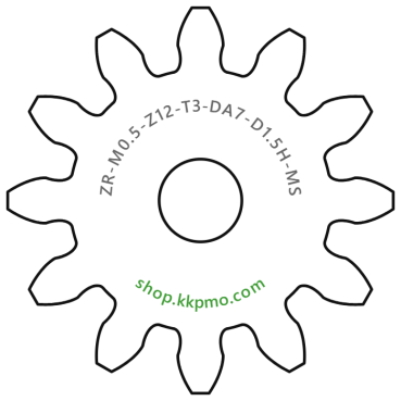 Zahnrad M0.5 / 12 Z AD 7.0mmBohrung (D) mm 1.50 Spielpassung HBreite (T) mm 3.0Messing MO58[ZR-M0.5-Z12-T3-DA7-D1.5H-MS]pinion gear