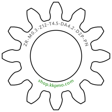 Zahnrad M0.3 / 12 Z AD 4,2mmBohrung (D) mm 2,00 Presspassung PBreite (T) mm 4,5POM-C natur[ZR-M0.3-Z12-T4.5-DA4.2-D2P-PN]