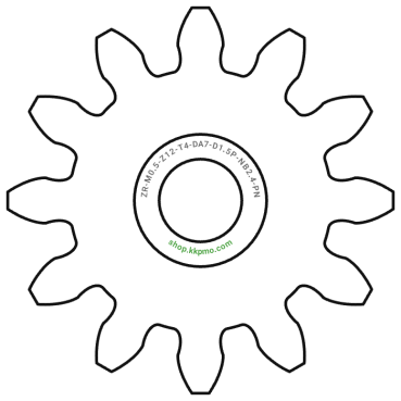 Zahnrad M0.5 / 12 Z AD 7.0mmBohrung (D) mm 1.50 Presspassung PBreite (T) mm 4.0POM-C natur[ZR-M0.5-Z12-T4-DA7-D1.5P-NB2.4-PN]