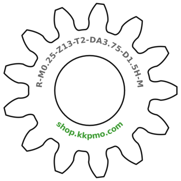 Zahnrad M0.25 / 13 Z AD 3.8mmBohrung (D) mm 1.50 Spielpassung HBreite (T) mm 2.0Messing MO58[ZR-M0.25-Z13-T2-DA3.75-D1.5H-MS]Camera Mirror Gear