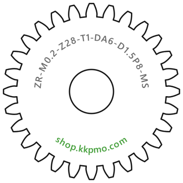 Zahnrad M0.2 / 28 Z AD 6,0mmBohrung (D) mm 1,50 Presspassung P8Breite (T) mm 1,0Messing MO58[ZR-M0.2-Z28-T1-DA6-D1.5P8-MS]
