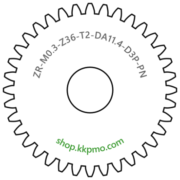 Zahnrad M0.3 / 36 Z AD 11,4mmBohrung (D) mm 3,00 Presspassung PBreite (T) mm 2,0POM-C natur[ZR-M0.3-Z36-T2-DA11.4-D3P-PN]