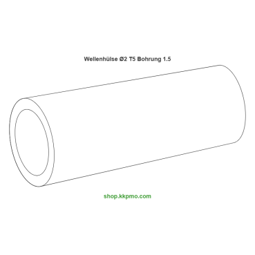 Wellenhülse / Ø 2,0 mmLänge (T) mm 5,0Bohrung (D) mm 1,50 Presspassung PPOM-C natur[WH-d2-T5-D1.5P-PN]