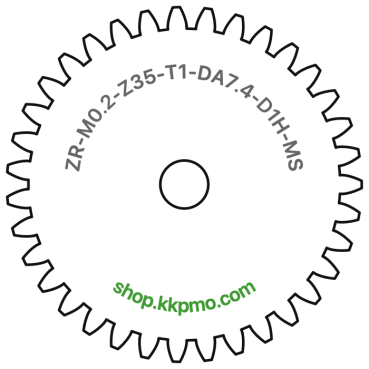 Zahnrad M0.2 / 35 Z AD 7,4mmBohrung (D) mm 1,00 Spielpassung HBreite (T) mm 1,0Messing MO58[ZR-M0.2-Z35-T1-DA7.4-D1H-MS]