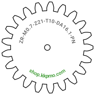 Zahnrad M0.7 / 21 Z AD 16,10mmBohrung (D) mm massivBreite (T) mm 10,0POM-C natur[ZR-M0.7-Z21-T10-DA16.1-PN]